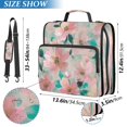 thumbnail image 3 of Water-Resistant 3-Ring Binder Organizer with Multiple Pockets Zipper Binder Bag for Office Coral Floral Print, 3 of 8