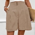 thumbnail image 5 of Shorts for Women Elasticated High Waist Solid Color Summer Shorts with Pockets Fashion Loose Hot Pants Wide Leg Casual Comfy Holiday Beach Daily Work Short, 5 of 6