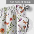 thumbnail image 5 of Wildflowers Valances for Windows Colorful Spring Floral Botanical Flower Plants Rod Pocket Curtain Valance Window Treatment Short Curtains for Kitchen Living Room, 60"x14", 5 of 9