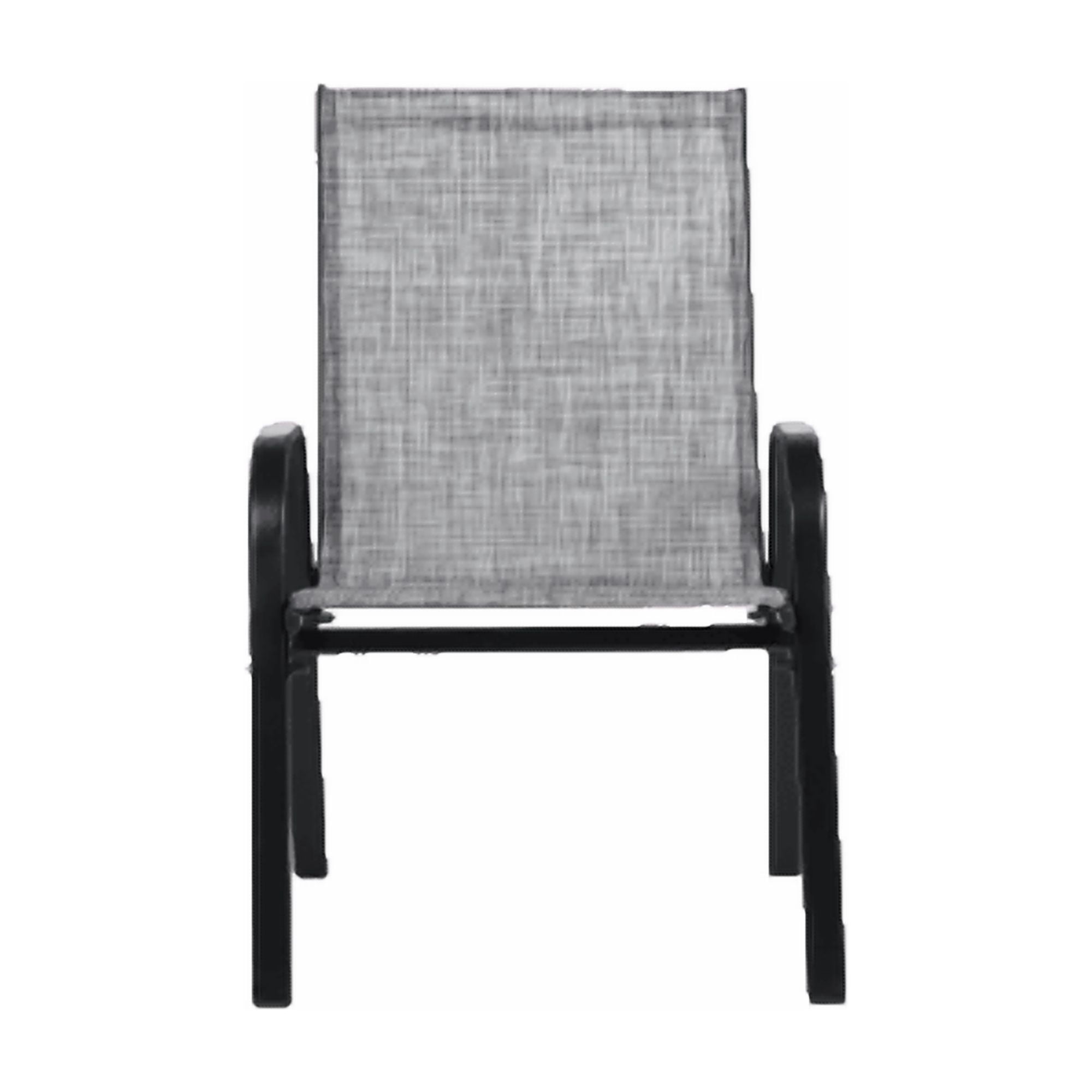 Outdoor Dining Chair Set of 2, All-Weather Patio Dining Chair with High Backrest and Metal Frame, Indoor Outdoor Chairs for Bistro, Deck, Backyard, Porch,Gray