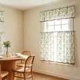 thumbnail image 5 of 3pcs Kitchen Curtain Set with Valance and 2 Tier Panels, Light Filtering Thermal Cafe Curtains for Small Window, Basement, Bathroom, Laundry Room and Dining Area Decor, Green, 5 of 9