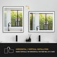 thumbnail image 3 of ANGELES HOME 40"x 32" LED Bathroom Mirror, LED Makeup Mirror for Bathroom, Anti-Fog Vanity Mirror with Lights, 3 Colors Dimmable, Touch Button Wall Mount Lighted Mirror (Horizontal/Vertical), 3 of 15