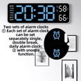 thumbnail image 3 of Alarm Clock LED Table Clocks LED Display Alarm Clock With Snooze Mode Electronic Desktop Clocks Home Decoration Clock For Bedroom Apartments Bedside Black shell blue light, 3 of 4