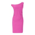 thumbnail image 5 of Up to 30% off Black Dresses for Women, Ladies' Summer Solid Color Off Shoulder Dress Slim Sexy Hip Hugging Skirt(Hot Pink,XXL), 5 of 7