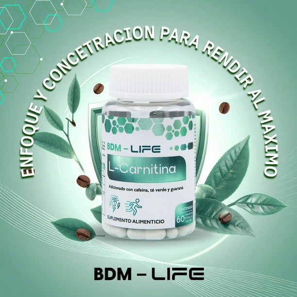 l carnitina cafeina ELEMENTAL Performance Multi L‑Carnitina + CLA 500 mg | Pre Entreno con  Cafeína Natural, Té y Café Verde | Apoyo Energía y Rendimiento main image 1