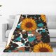 thumbnail image 1 of Balery Vintage Sunflowes Manta de Felpa Suave y Acogedora – Cobija de Franela Aterciopelada para Cama, Lavable y Cálida para Sofá, Mascotas, Transpirable-80"x60", 1 of 7