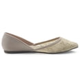thumbnail image 5 of Ollio Women's Shoes Faux Suede Floral Mesh Lace Breathables Pointed Toe Ballet Flats F90, 5 of 6