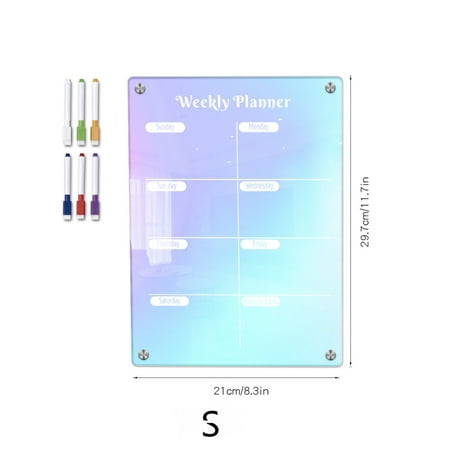 

Girlsshop Colorful Acrylic Magnetic Calendar Fridge Dry Erase Board Plan Month Schedule 8