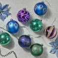 thumbnail image 4 of Valery Madelyn 16ct 3.15" Christmas Ornaments, Peacock Green Purple Blue Christmas Ball Ornaments for Holiday Party Decor, 4 of 8