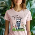 thumbnail image 5 of Christian Humor Tee for Women, Watercolor Raccoon and Floral Faith Shirt, Sand, Size 2XL, 5 of 6