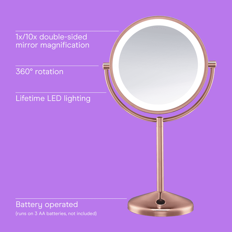 Infinity Pro Reflections Double-Sided Mirror, Rose Gold, 1x/10x