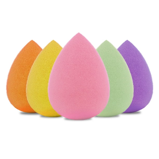 Set de 5 esponjas de maquillaje, esponja para difuminar la base, esponjas de maquillaje multicolor.