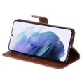 thumbnail image 3 of Zipper Wallet Case for Samsung Galaxy A34 5G, Glossy Luxury Faux PU Leather Soft Silicone Shockproof Flip Folio Cover with Card Slots Pocket Magnetic Clasp Kickstand Fashion Case, Brown, 3 of 9