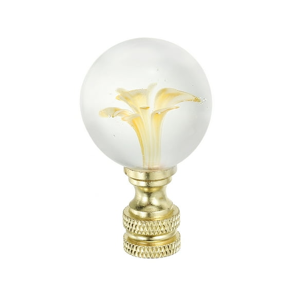 Uxcell 1/4-27 Lamp Finial Cap for Lampshade Harp Top, Cap Nut Screw Cap Knob Clear Spiral Ball Shaped Glass Lamp Shade Decoration for Table Floor Lamp, Blue
