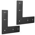 thumbnail image 2 of Sihnman 10"x10" L shape steel flat bracket (2 pc) with powder coating as mending plate, right angle brackets, connecting brackets, L strap. corner metal plate with holes, L plate for truss framing, 2 of 7