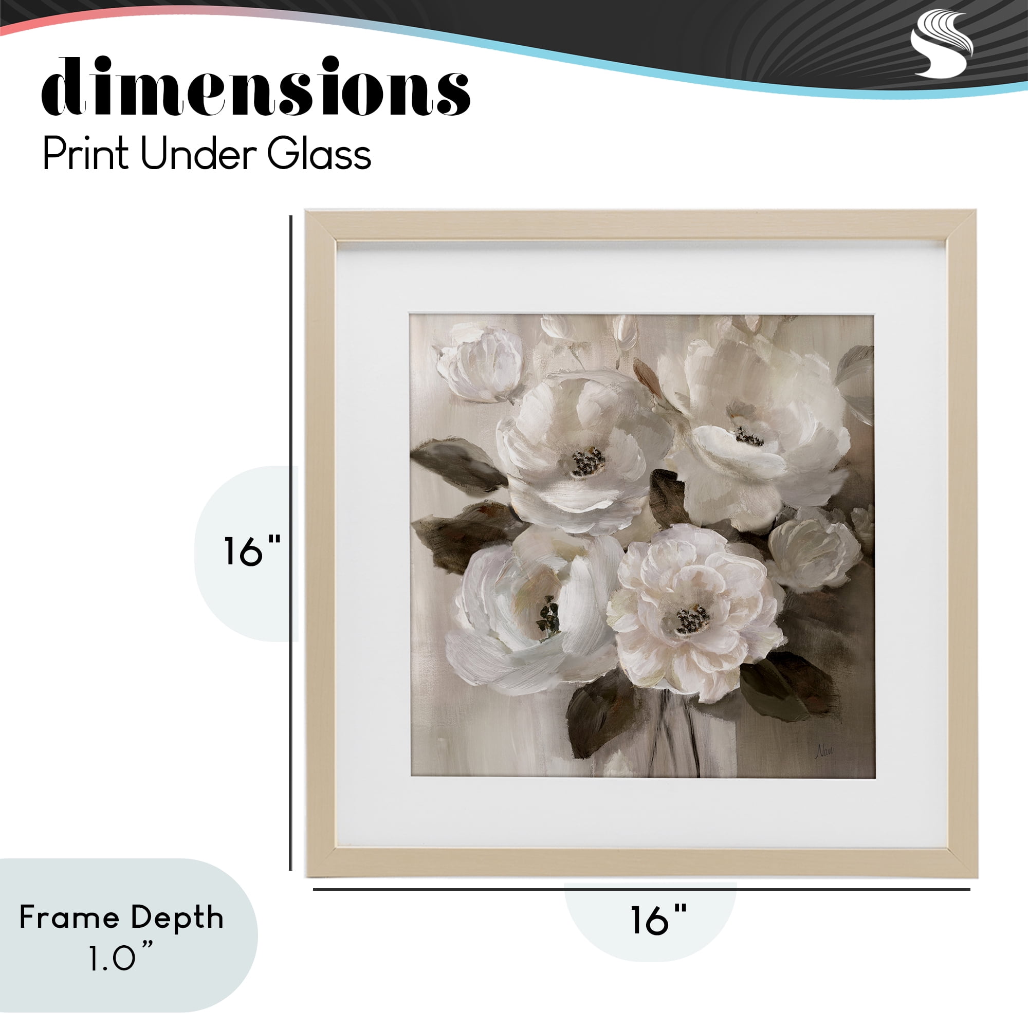 Stupell Industries Ivory Flower Bushel Birch Framed Print Under Glass, design by Nan