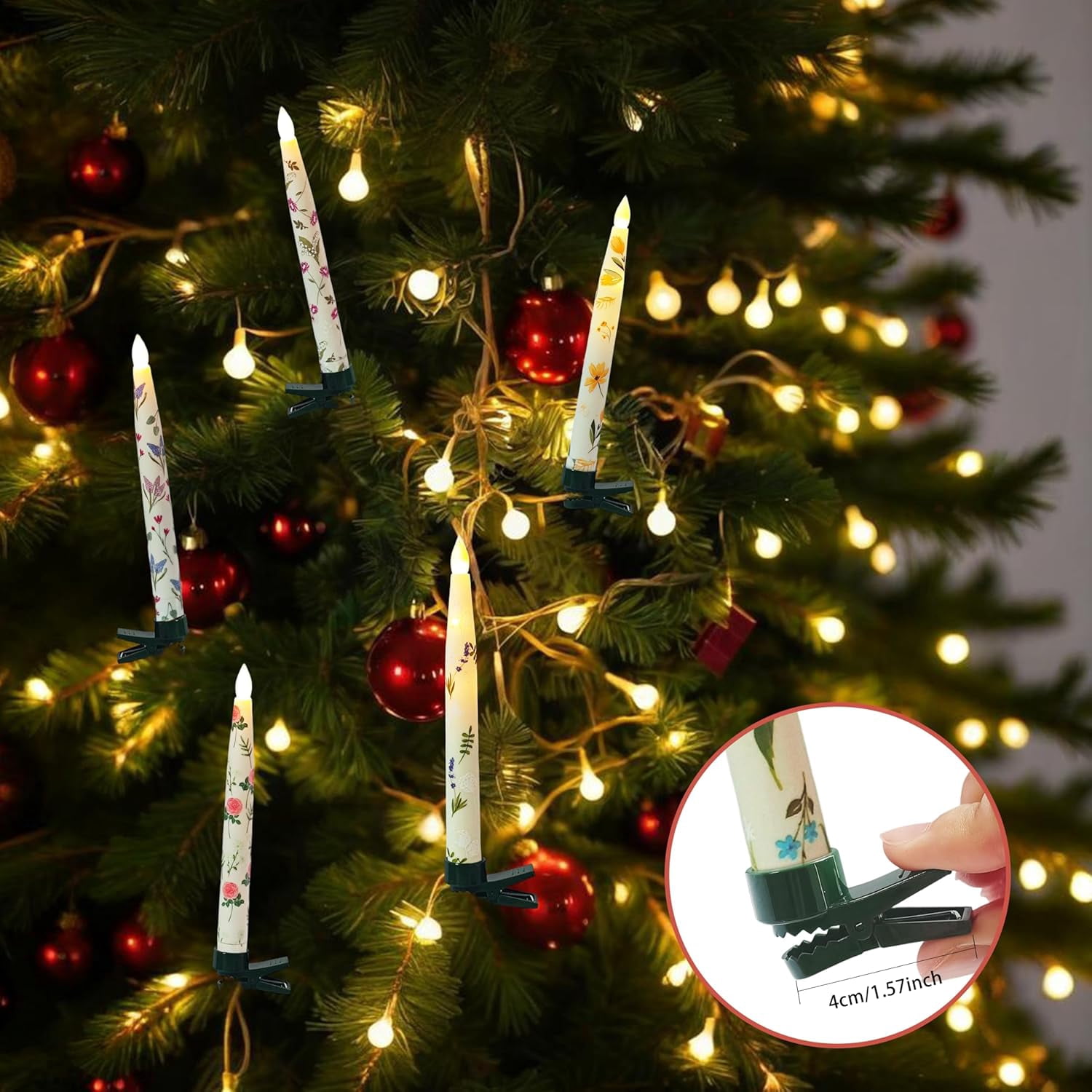 XINAOBAOLUO Floating Candles with Wand Remote Timer 12PCS Floral Flameless Taper Candle LED Magic Hanging Candlestick Battery Operated Floating Candles for Dinner Home Wedding Garden Party Decor