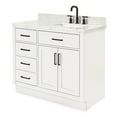 thumbnail image 5 of Ariel Hepburn 43 In. Right Offset Rectangle Sink Vanity With 1.5 In. Carrara White Countertop In White, 5 of 9