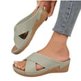 thumbnail image 5 of Bxsruta Crisscross Wedge Mules, Summer Casual Beach Shoes for Women, Lightweight Thick-Sole Sandals, 5 of 8