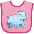 thumbnail image 3 of Inktastic Cute Baby Hippo Boys or Girls Baby Bib, 3 of 4