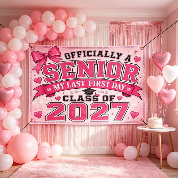 Class Of 2027 Senior Banner Flag, Polyester Commemorative Hanging Decor for Indoor Outdoor Graduation Party Celebration D