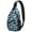 Dark Blue Halloween-1, variant on Sling Backpack,Dancing Skeletons Halloween Pattern Sling Bag with Water Bottle Holder,Waterproof Sling Bag for Men/Women with Headphone Jack for Hiking,Travel