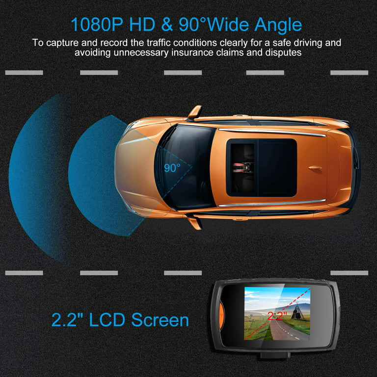 iMounTEK Dash Cam for Cars, 1296P Full HD Dash Camera with 4inch LCD  Display, 3 Channel Dash Cam with Night Vision, Driving Recorder 