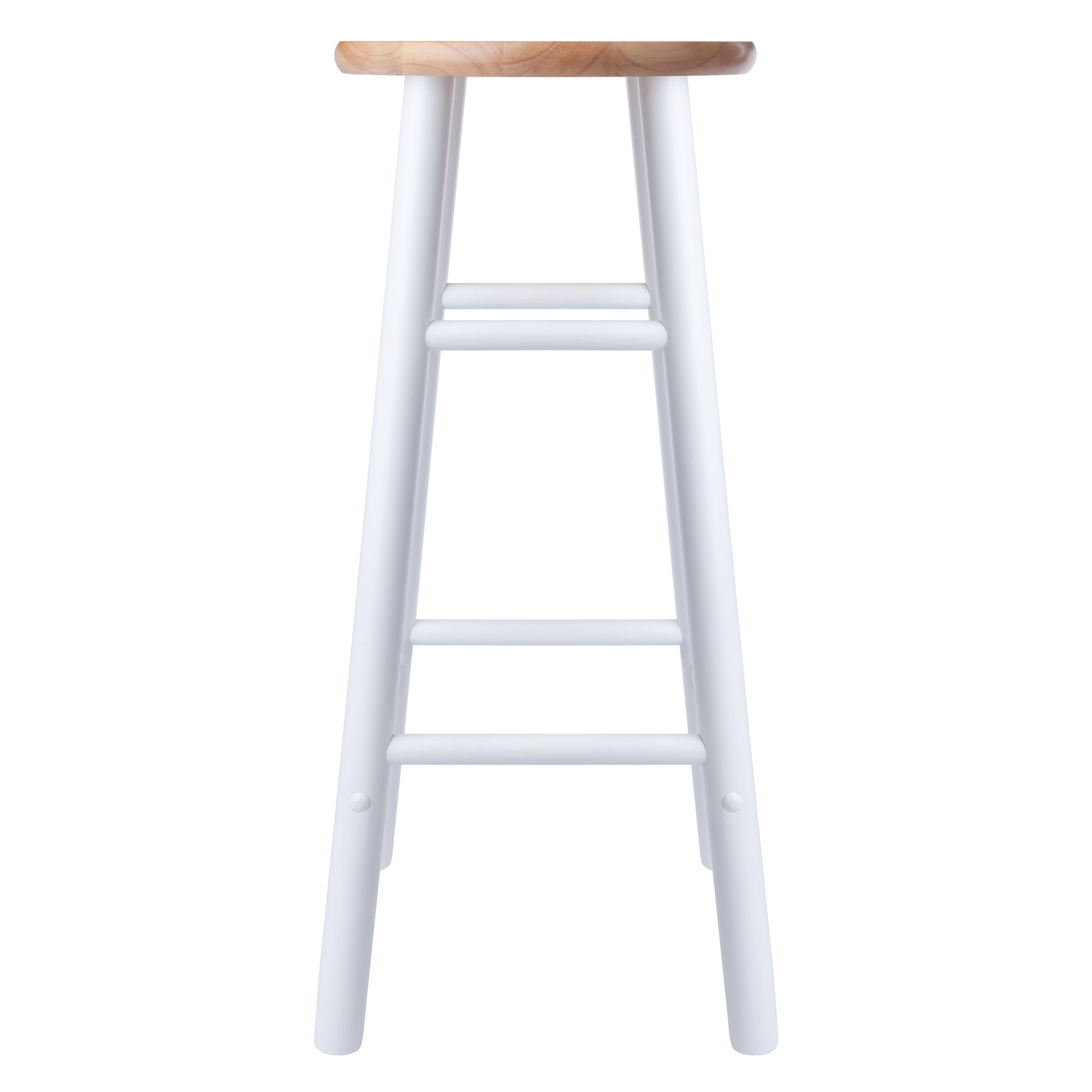 Winsome Wood Huxton 2-Piece Bar Stools, Natural & White Finish