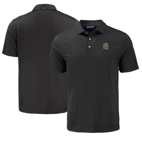 Men's Cutter & Buck Black Wichita State Shockers Coastline Epic Comfort Eco Recycled Polo
