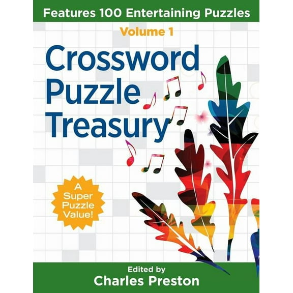 Puzzle Books for Fun: Crossword Puzzle Treasury: Features 100 Entertaining Puzzles (Paperback)