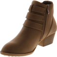 thumbnail image 4 of TOP Moda Cl-14 Bottines à Talon Bas avec Brides à Boucle pour Femmes, Khaki, 9, 4 of 4