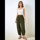 thumbnail image 5 of Pantalones Anchos y Holgados para Mujer, Estilo Palazzo Harén, Informales, con Cintura Elástica y Bolsillos. Verde S, 5 of 8