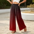 thumbnail image 5 of Women's Ombre Gradient Palazzo Pants, High Waisted Wide Leg Long Trousers with Pockets, Casual Summer Beach Flowy Skirt Pants, 5 of 6