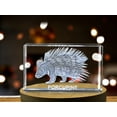 thumbnail image 1 of Porcupine Enigma | 3D Engraved Crystal Keepsake, 1 of 5