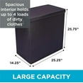 thumbnail image 2 of BirdRock Home Double Linen Laundry Hamper with Lid and Removable Liner - Black, 2 of 10