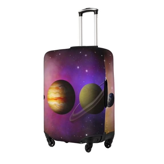 Hirioo Planets And Stars for Elasticity Suitcase Cover (No luggage Included) Durable Luggage Protector Fits 18-32 Inch Luggage-Small