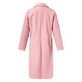 thumbnail image 5 of PMVFHDE Trench Coat Women Solid Color Elegant Autumn Winter Minimalist Double- Long Sleeve Notch Lapel Long Coat Pink,XL, 5 of 5