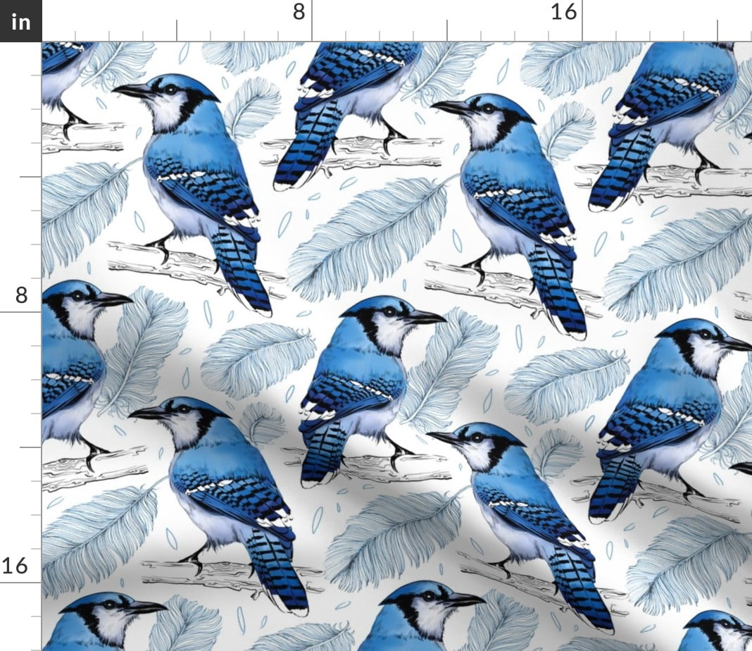 Spoonflower Fabric - Blue Bird Birds 