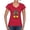 Red, variant on Messy Bun Softball Mom Life Game Day Vibes Sports Lover | Mother's Day Sports Women's Standard V-Neck Tee, White, M