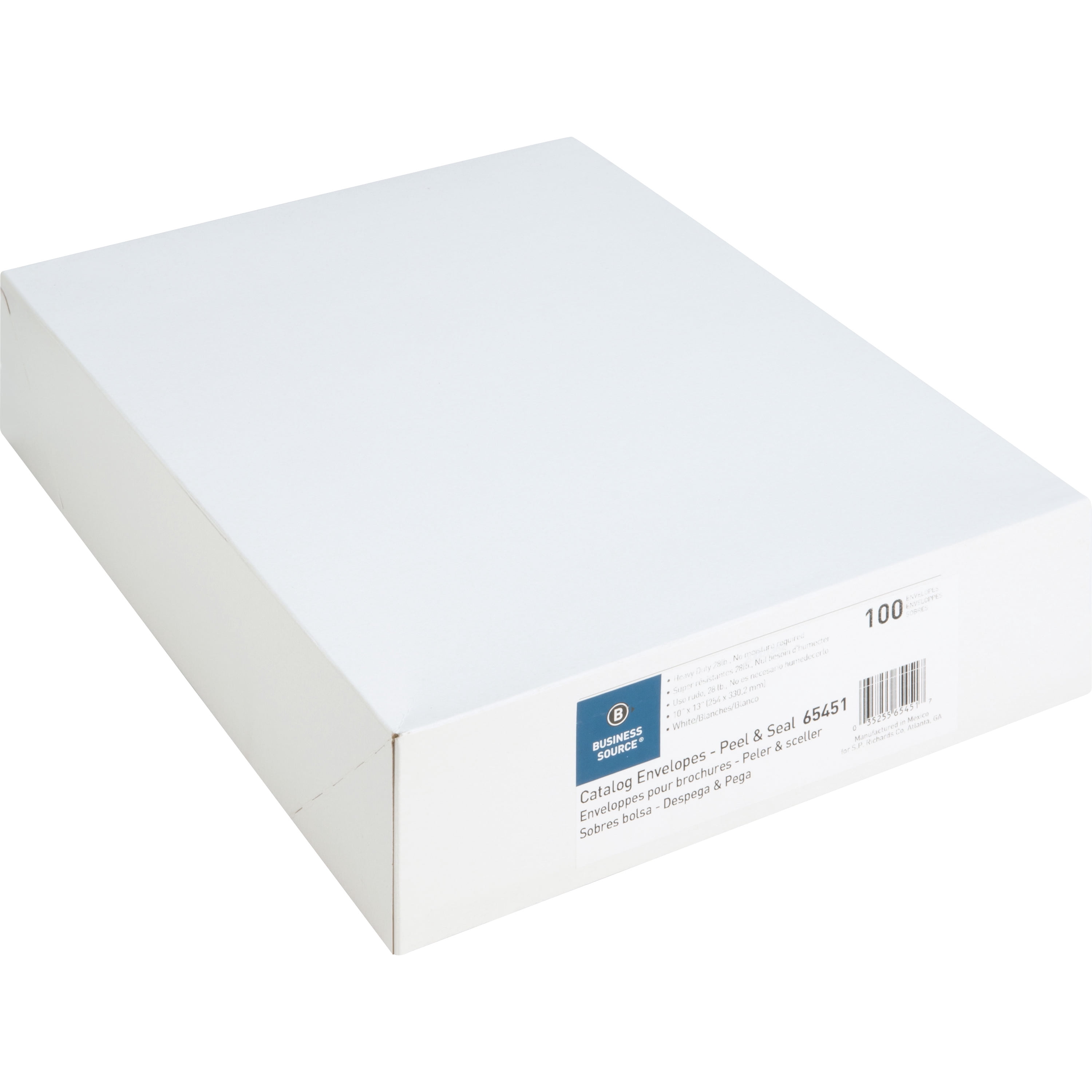 Business Source, BSN65451, Self Sealing Catalog Envelopes, 100 / Box, White