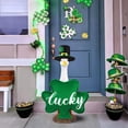 thumbnail image 3 of Guvpev St. Patrick's Day Goose Outfit for 23" Porch Statue - Large Green "Lucky" Shamrock Costume with Black Buckled Top Hat - Festive Irish Lawn Statue Clothes for Outdoor Yard Decor, 3 of 14