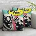 thumbnail image 3 of Orinice Dogs Throw Pillow Covers Dog Friendship Pillow Cover Black and White Pillowcover Soft Double Side Print Sofa Linen Square Throw Pillowcovers  for Living Room Bedroom Car Decor White, 3 of 5