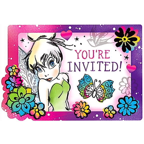 Tinker Bell 'Keep Flying' Invitation Set w/ Envelopes (8ct)