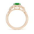 thumbnail image 2 of ANGARA Lab Grown 1.5 Ct Oval Emerald Twisted Vine Ring with Diamond Halo for Women in 14K Rose Gold (Size-9x7mm) | May Birthstone, Anniversary, Jewelry Gift for Women | Lab-Grown Emerald Ring, 2 of 7