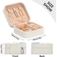 thumbnail image 4 of Coolnut Travel Jewelry Box Baby Blue Eucalyptus PU Leather Jewelry case Small Portable Jewelry Organizer Box for Rings Earrings Necklaces Bracelets(White) Women Gifts, 4 of 7