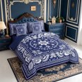 thumbnail image 2 of Erosebridal Navy Bandana 7-Piece Twin Bedding,Nature Art Bedding Comforter Set,Navy Blue Reversible, 2 of 7