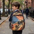 thumbnail image 6 of CHAQLIN Patriotic Toddler Bookbag 17 Inch Featuring Horse Racing Flag, Lightweight 600D Polyester Kids Backpack for Back to School and Travel, 6 of 10
