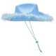 thumbnail image 2 of Sombrero de vaquero azul para bebé, sombrero de vaquera de fieltro con adorno de piel esponjosa para hombres y mujeres, sombrero de plumas Extra grande para adultos, accesorios para fiesta o, 2 of 5