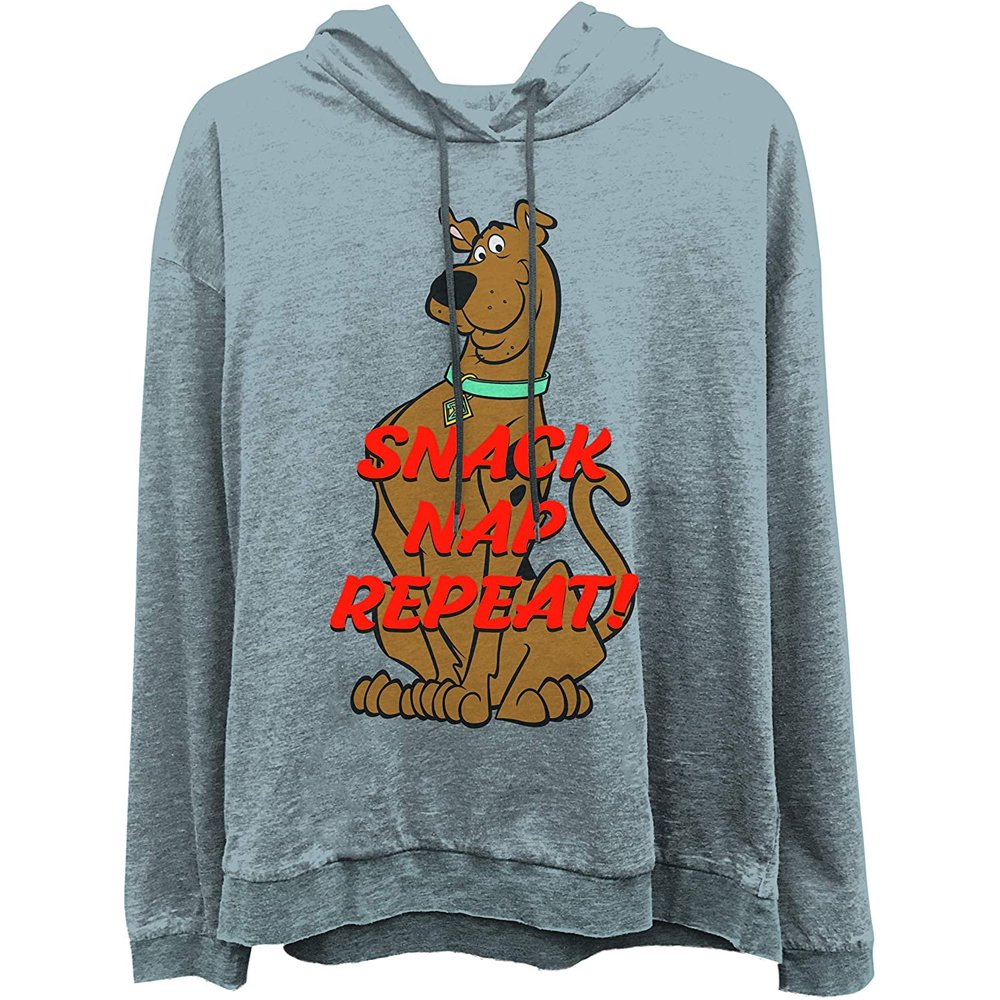 Scooby Doo Ladies Fashion Hoody Burnout Fleece Hoody (Charcoal, XX