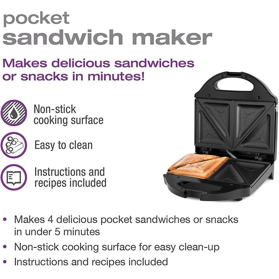 Salton SM1068BK Pocket Sandwich Maker Black Walmart Canada